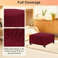 thumbnail image 4 of Funda de Ottomán Cuadrada Estirable de 31" x 31" x 15" de Uxcell, Fundas de Ottomán para Muebles/Sala de Estar/Interior [Vino], 4 of 7