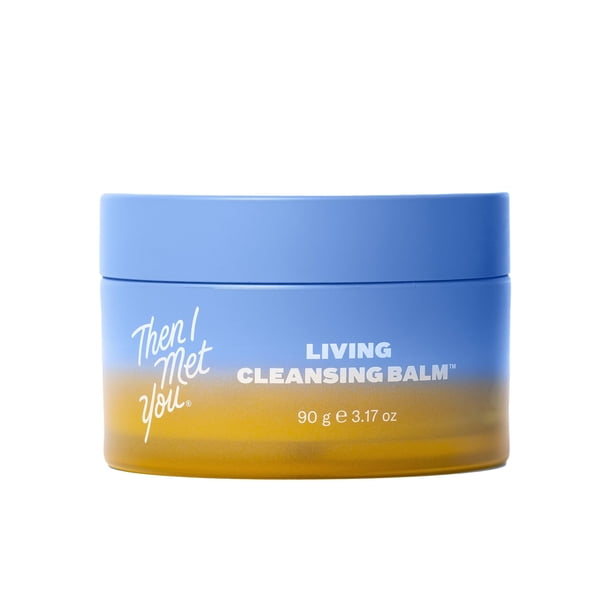 Then I Met You Living Cleansing Balm Derrite maquillaje y protector solar Limpiador de aceite sin residuos que no elimina el agua con aceites de semillas de uva, oliva, vitamina E y caqui Cuidado de l