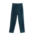 thumbnail image 4 of Women's Elastic High Waist Cropped Work Pants with Pockets, Professional Office Trousers with Hidden Zipper, Comfortable Suit Pants for Casual Wear, Business Attire, and Multiple Occasions E XL, 4 of 5