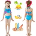 thumbnail image 2 of 5PCS Mermaid Tails for Swimming for Girls Kids Mermaid Swimsuit Costume Princess Bikini Set Bathing Suits High quality, 2 of 5