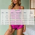 thumbnail image 3 of Jowdiw Women Pajama Set Print Cami Shorts Set Bow Decor Ruffle Hem Lounge Sleepwear Two Piece Home Wear, 3 of 6