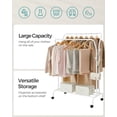 thumbnail image 4 of SONGMICS HOME Clothes Rack, Single-Rod Clothing Rack with Wheels, Heavy-Duty Metal Frame, Garment Rack, 110 lb Max. Total Load, 40.7 Inches Wide, Clothes Storage and Display, Cloud White, 4 of 9