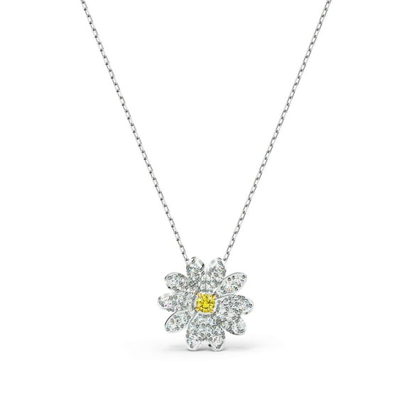 Collar con colgante de flor eterna de Swarovski para mujer, amarillo