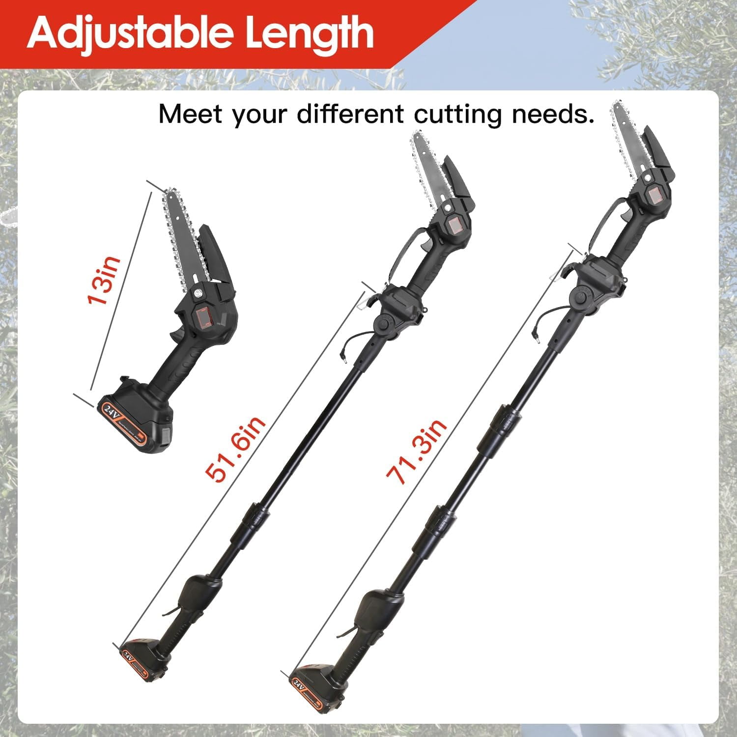 Cordless Pole Saw and Mini Chainsaw,2-IN-1 Pole Chainsaw,Brushless Electric Pole Saw Battery Powered 4in/6in Chainsaw, 67 Inch Max Reach Tree Trimmer Pole Saw