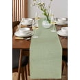 thumbnail image 4 of Sage Green Table Runner 90 Inches, Country Minimalist Pure Color Linen Texture Bed Runner Dresser Scarves Tabletop for Indoor Outdoor Parties/Ceremony/Banquet, 13" x 90", 4 of 8