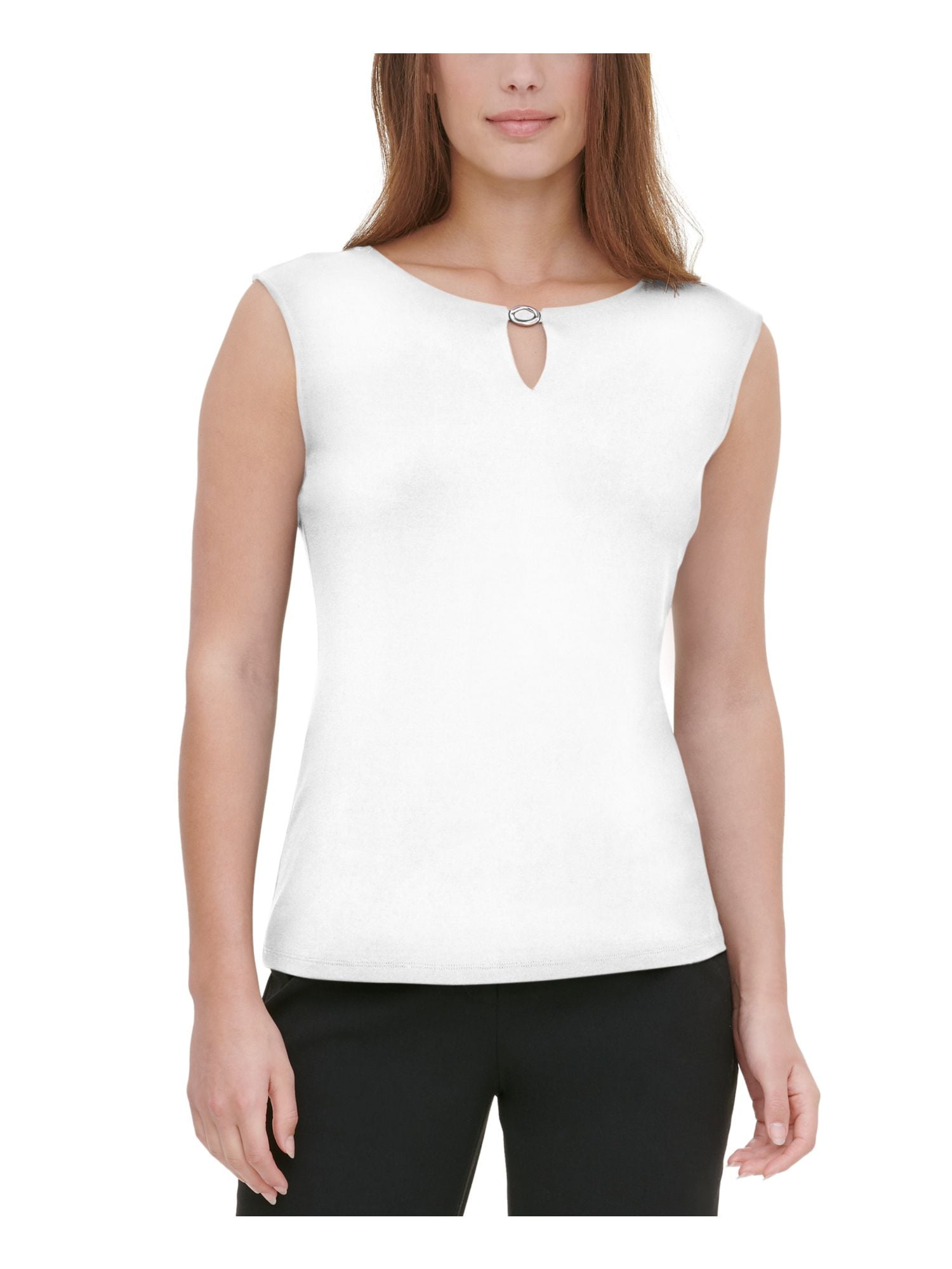 sleeveless keyhole top