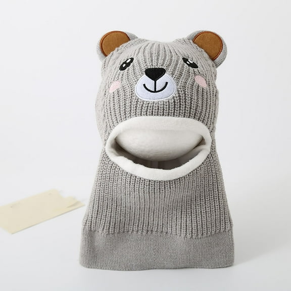 Wancir Winter Baby Knitted Hat Scarf Kids Boys Girls Hood Hats Toddler Earflap Beanie