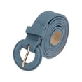 thumbnail image 1 of CINTURONES TEXTURIZADOS FAB CURVES para Mujeres de 0.8" de Ancho, Cinturón de Cuero Sintético de Moda Casual con Hebilla Redonda para Jeans, Pantalones y Vestidos 44.1x0.8" (LxA) Azul Bondi, 1 of 6