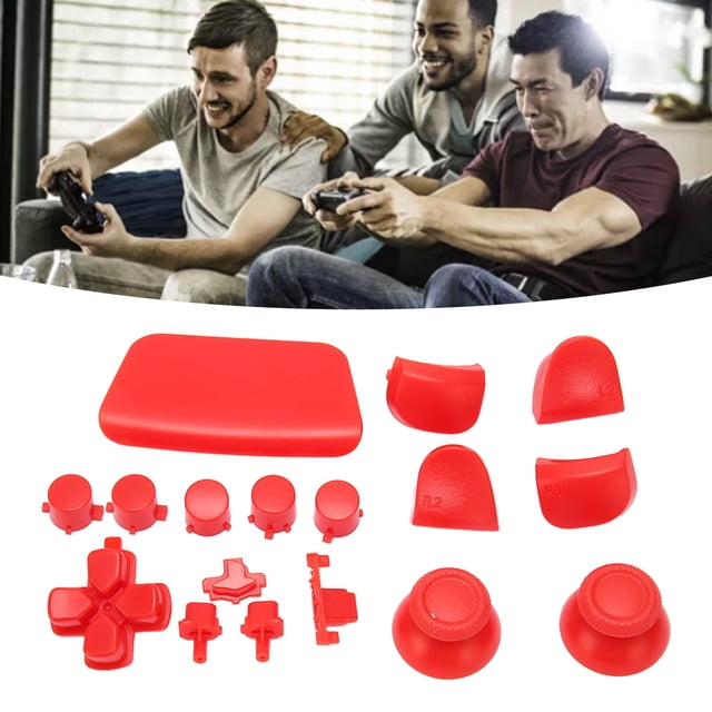 Gamepad Buttons, 16Pcs Multifunction Game Controller Replacement Buttons for Game Controller Black,White,Red,Light Blue
