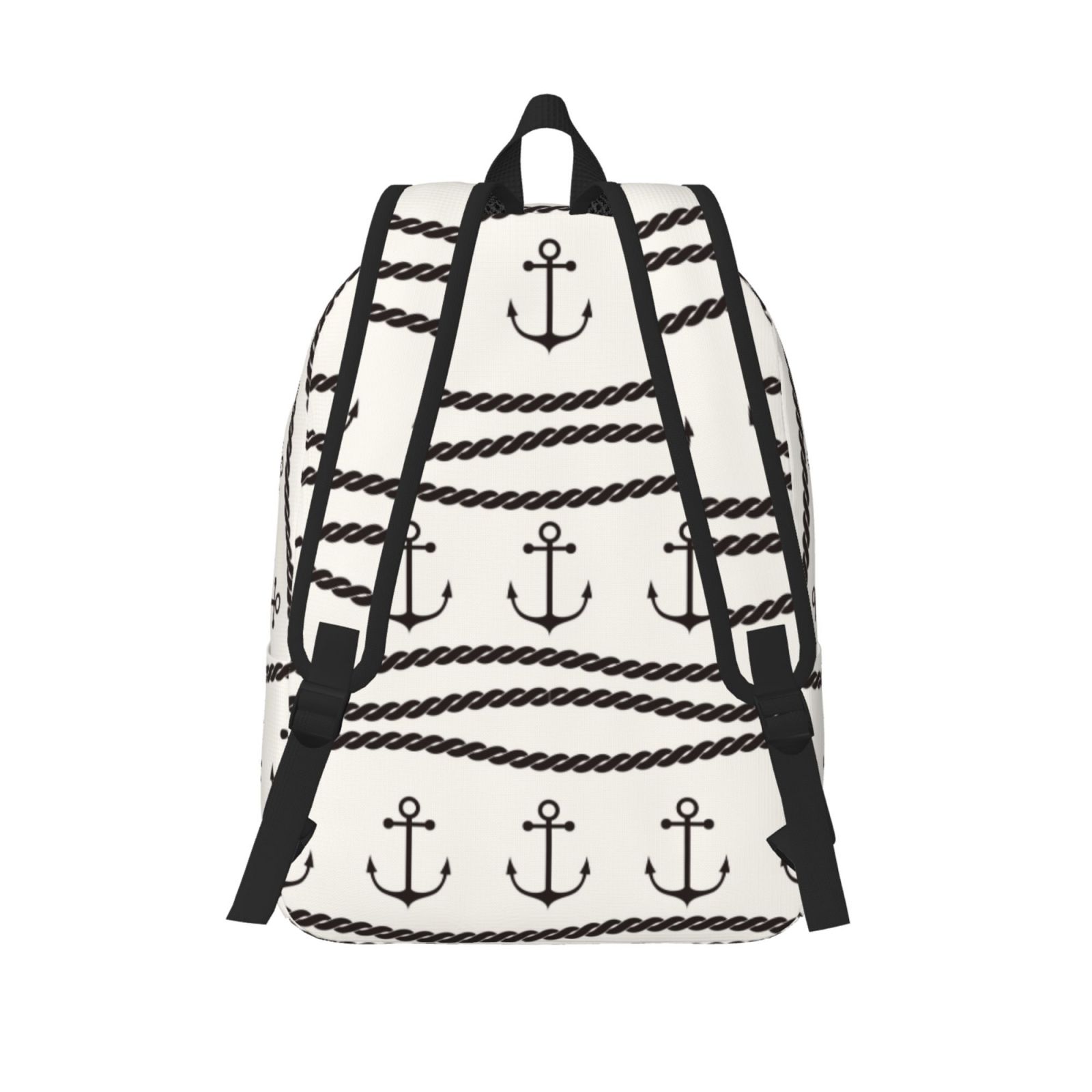 Travel Laptop Backpack - Anchors and Ropes Lightweight Canvas Backpack, Wear Resistant Computer Backpack Bag Fit {sizeName} Laptop for Men Women with Adjustable Padded Shoulder Straps