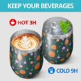 thumbnail image 4 of Halloween Pattern 12oz Stainless Steel Insulated Wine Tumbler with Lid and Straw – Double Wall Vacuum Mug for Hot & Cold Drinks, 304 Steel Interior, Sweat-Free Design. Trick or Treat !, 4 of 5