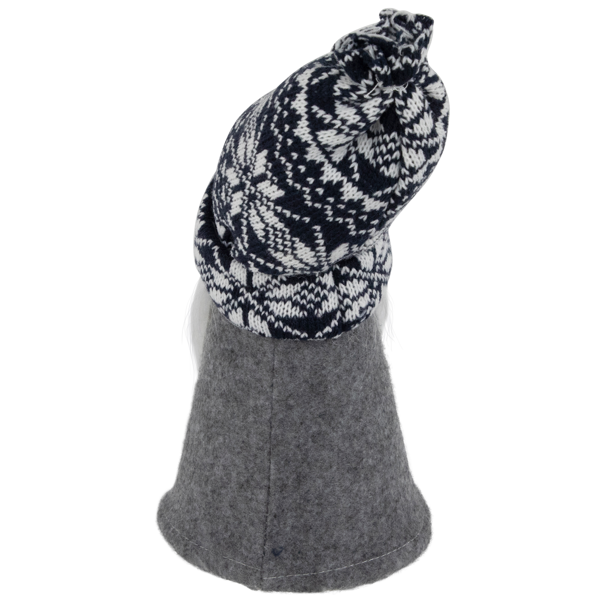 10" Plush Big Nose Gnome in Blue Checkered Hat and Gray Bottom