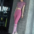 thumbnail image 3 of Women's Nake Feeling High Waist Yoga Tight Pants Top Set Tummy Control Workout Running, 3 of 5