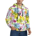 thumbnail image 2 of Naloa Tropical Pineapples Men's Casual Hooded Collar Drawstring Hoodies Pullover Sweatshirts Casual Long Sleeve Shirts-4X-Large, 2 of 7