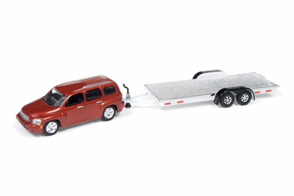 2006 Chevy HHR with Open Car Trailer, Orange Metallic Johnny