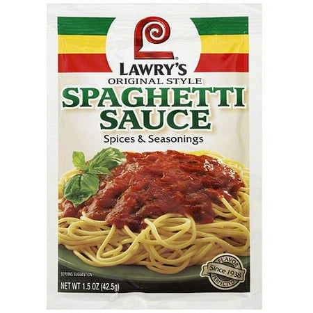 Lawry's Original Style Spices & Seasonings Spaghetti Sauce, 1.5 oz (Pack of 24)