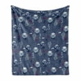 thumbnail image 1 of Botanical Soft Flannel Fleece Blanket, Soft Blue Tone Protea Flowers Flourishing in Abstract Garden Retro Floral Theme, Cozy Plush for Indoor and Outdoor Use, 50" x 70", Multicolor, by Ambesonne, 1 of 6