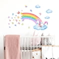 thumbnail image 1 of Pegatinas de pared con diseño de unicornio y arcoíris, pegatinas de pared con nubes y mariposas para niñas, decoración de pared para habitación de niñas, habitación de niños, habitación de, 1 of 5