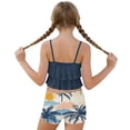 thumbnail image 6 of Momihoom Girls' Ruffled Two-Piece Swimsuit with Tropical Beach Print, Flowy Tank Top and Shorts Set for Beach and Pool Days, 6 of 7