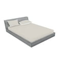 thumbnail image 2 of Ambesonne Retro Fitted Sheet & Pillow Sham Set, Narrow Stripes Geometric, Queen, Cocoa White, 2 of 2