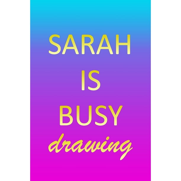 Sarah Sketchbook Blank Creative Sketching Pad Sketch Book Paper Im Very Busy Pink Purple Gold Personalized