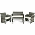thumbnail image 2 of Gymax 4PCS Patio Outdoor Rattan Conversation Furniture Set w/ Beige Cushion, 2 of 10