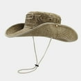 thumbnail image 2 of Vintage Washed Unisex Sun Hat - Brass Buckle, Wide Brim for Sun Protection, Durable, Adjustable Fit, for Hiking, Fishing & Outdoor, One Size, 2 of 4