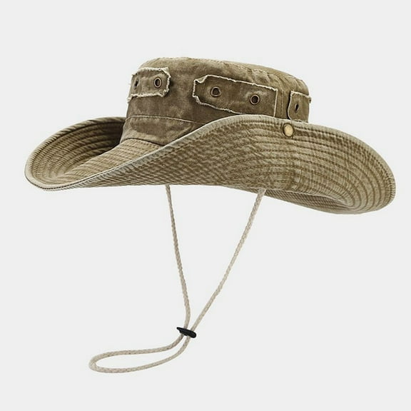 TYGHBN Vintage Washed Sun Hat with Brass Buckle and Unisex Outdoor Jungle Fishing Cap for Hiking and Camping Blue Bucket Hat Men's Sun Hat Blue Women's Hat Elegant Winter Leopard Print Ladies Men's