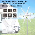 thumbnail image 4 of Dianhelloya 800W High-Efficiency Wind Turbine Generator for Home/Farm/RV/Boat, 6-Blade Design with Low 1.0m/s Startup, 12V/24V AC Power, Waterproof & Durable, 4 of 8