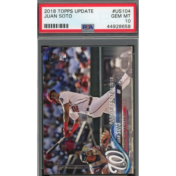 Juan Soto 2018 Topps Update Baseball Rookie Card RC #US104 Graded PSA 10 GEM MINT