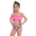 thumbnail image 1 of KAWELL Girls Swimsuit Pleated Ruffle Two-Piece Tankini Swimsuit, 1 of 6
