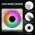 thumbnail image 3 of PANO-MOUNTS 120mm Single RGB LED Fan Infinity Mirror PC Computer Case Cooling Fan 1200RPM White 3-Pack, 3 of 7