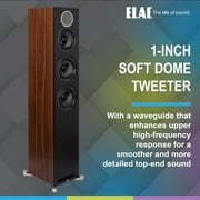ELAC DFR52-BK Debut Reference Floorstanding Speakers, 140W Surround Sound, Black/Walnut