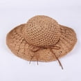 thumbnail image 3 of Women Summer Hand-woven Sun Hat Foldable Wide-side Cap Fisherman Cap Straits Sun Cap, 3 of 5