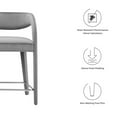 thumbnail image 5 of Modway Pinnacle Performance Velvet Counter Stool Set of Two in Gray Silver, 5 of 10