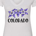 thumbnail image 4 of Inktastic Colorado Columbine Flowers Women's V-Neck T-Shirt, 4 of 5