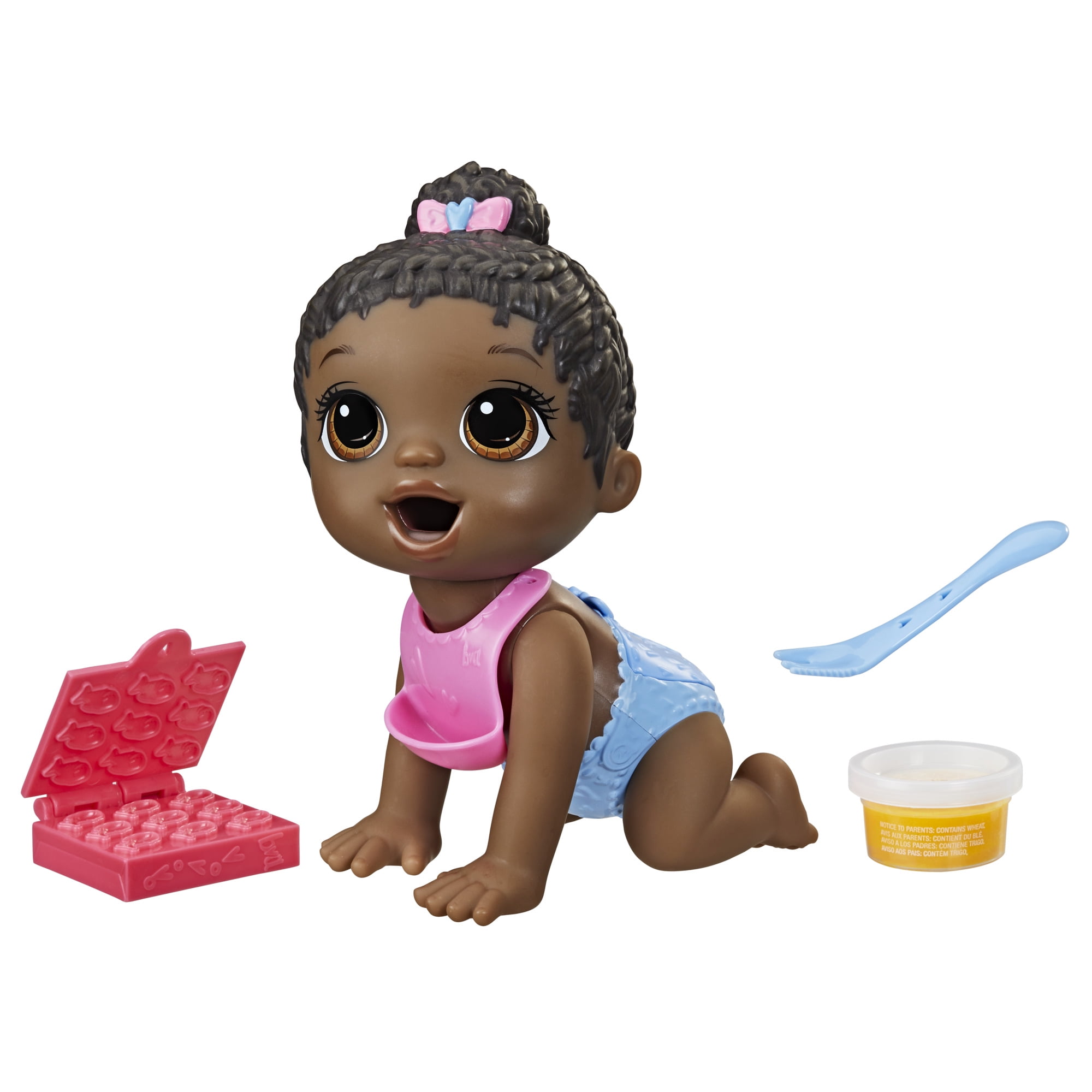 Baby Alive Lil Snacks Doll with Black Hair, Eats and "Poops"