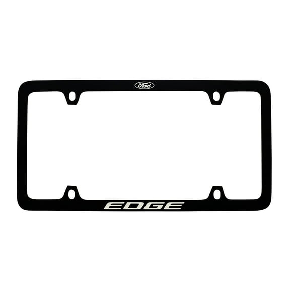 Ford Edge with Logo Thin Rim Black Powder Coated Metal License Plate Frame Holder 4 Hole
