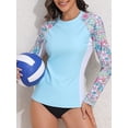 thumbnail image 3 of Charmo Women Long Sleeve Swimsuit Tops Sun Protection Rash Guard UPF 50+ Swim Shirts(No Thumb Holes), 3 of 6