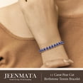 thumbnail image 5 of JeenMata 11 TCW June Alexandrite - Pear Cut Birthstone Tennis Bracelet for Women in Eternity Design - White Gold Plating, Female, Adult, 5 of 9