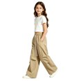thumbnail image 6 of Landzoo Teen Girls Athletic Cargo Pants Wide Leg With Pockets And Drawstring Fall Casual Kid Girls Baggy Trousers, 6 of 6