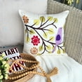 thumbnail image 2 of Throw Pillow Cover, Multi Color Pillow Cases, Purple Cuckoo Birds Pillows Cover, 18x18 inch (45x45 cm) Decorative Pillow Covers, Square Silk Pillows Cover, Floral - Birdy Style, 2 of 12
