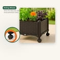 thumbnail image 4 of Plastic Raised Garden Box  with Wheels and Trellis, Weather-Resistant Planter Box for Herbs & Vegetables, Easy Assembly（11.8 in x 11.8 in）, 4 of 8