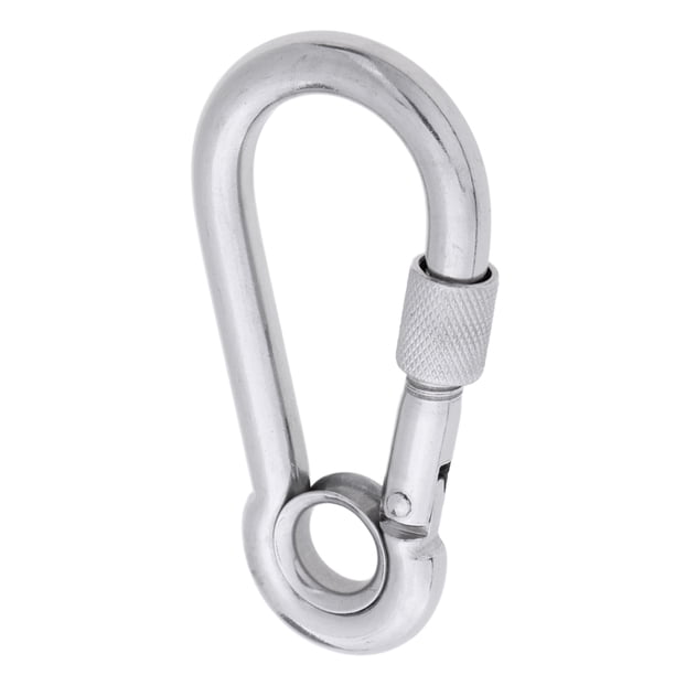 Mosquetón de acero inoxidable Sunnimix 316 a presión con resorte y ojal 9x90mm