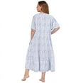 thumbnail image 4 of Women Plus Size Short Sleeve Floral Comfy Long Nightgown Sleepwear Sleep Dress XL-5XL, 4 of 9