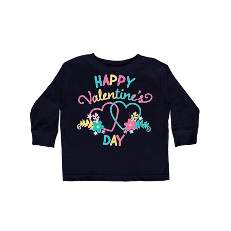 

Inktastic Happy Valentine s Day Hearts and Flowers Gift Toddler Boy or Toddler Girl Long Sleeve T-Shirt