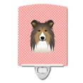 thumbnail image 1 of Carolines Treasures BB1242CNL Checkerboard Pink Sheltie Ceramic Night Light, 1 of 1