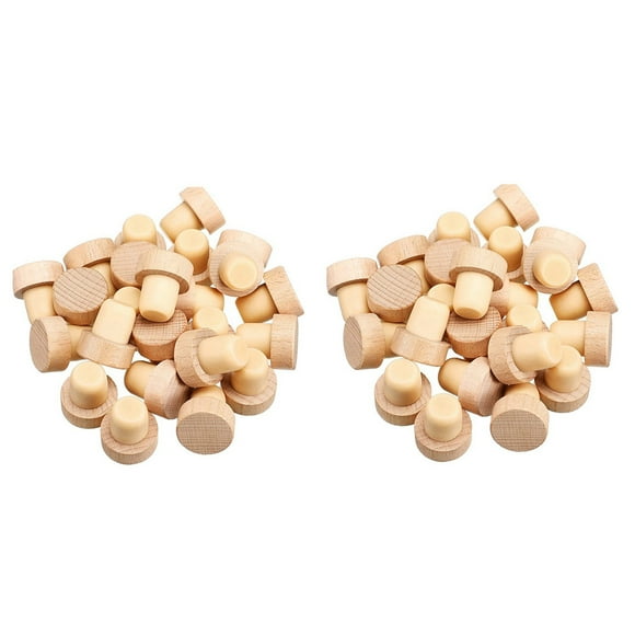 Tapón de Madera En Forma de T para Botella de Vino de 60 Piezas, Tapón de Madera para Vino, Tapón de Vino, Tapón de Madera Reutilizable Y Tapón de Vino