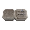 thumbnail image 5 of Caja de terciopelo para anillos dobles, octogonal, para ceremonia de boda, con tapa desmontable, 5 of 5