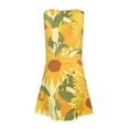 thumbnail image 6 of LTTVQM Girls Dresses Spring Sleeveless Sundresses Comfy Floral Graphic Tank Dress Holiday Crew Neck Midi Dress with Pocket Orange 3-4, 6 of 7